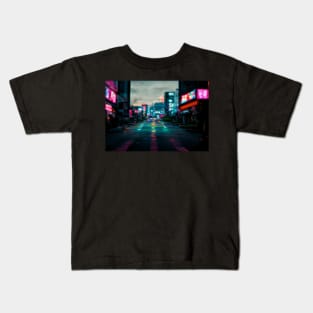 Tokyo City Street View With Neon signs / Tokyo, Japan Kids T-Shirt